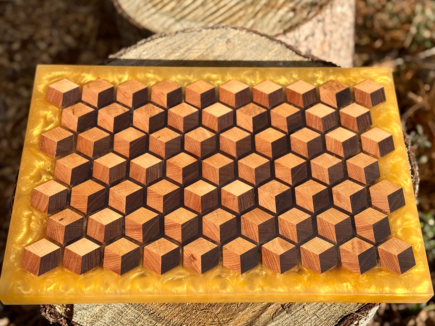 Signature HoneyCubed Cutting Board in Honey