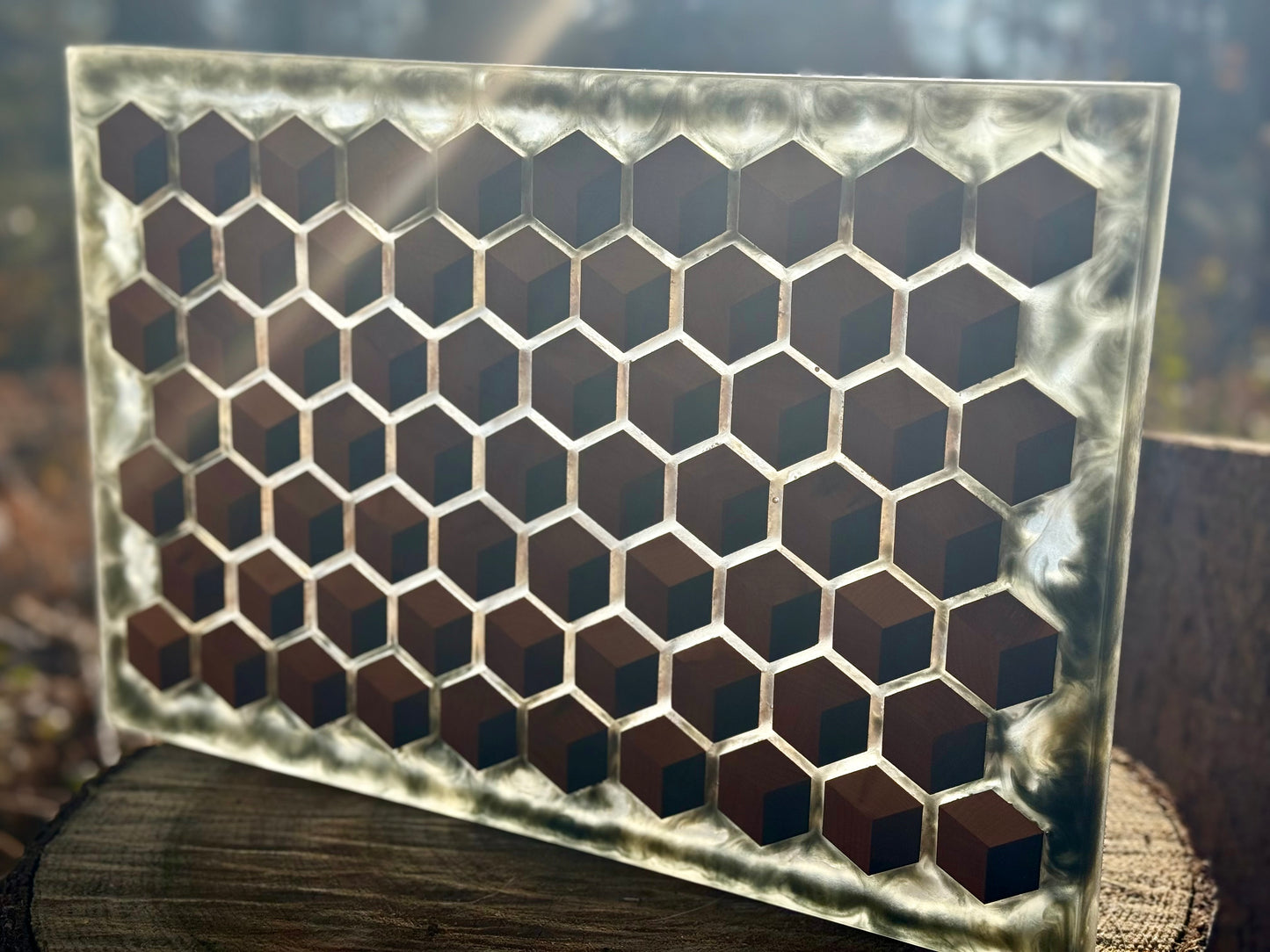 Signature HoneyCubed Cutting Board in Smoky Gold