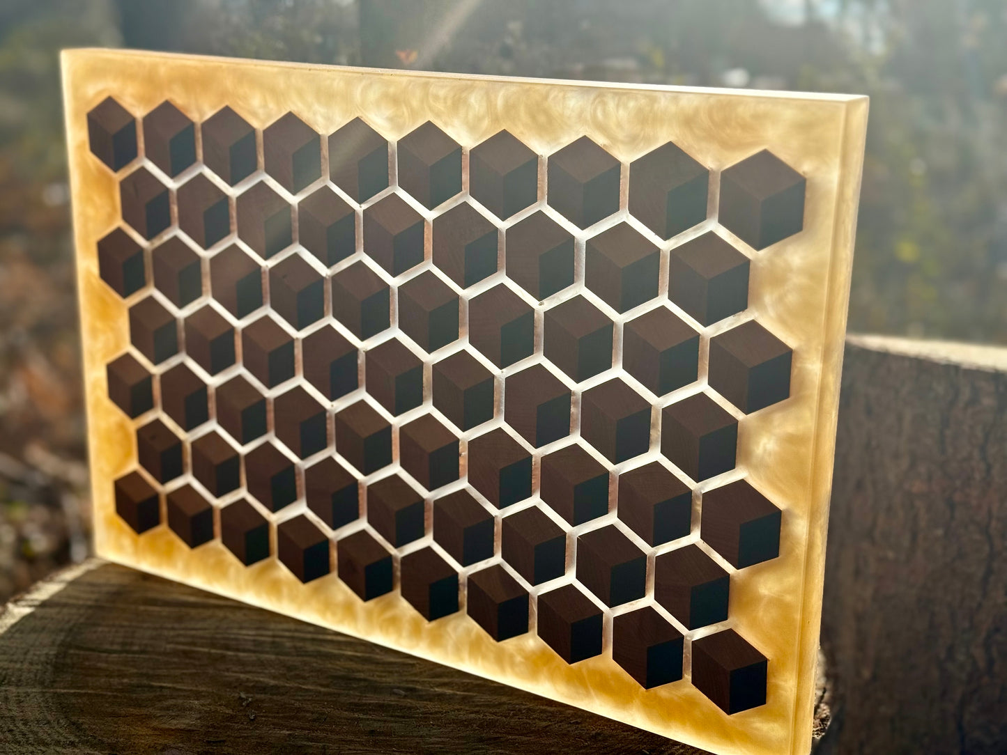 Signature HoneyCubed Cutting Board in Honey