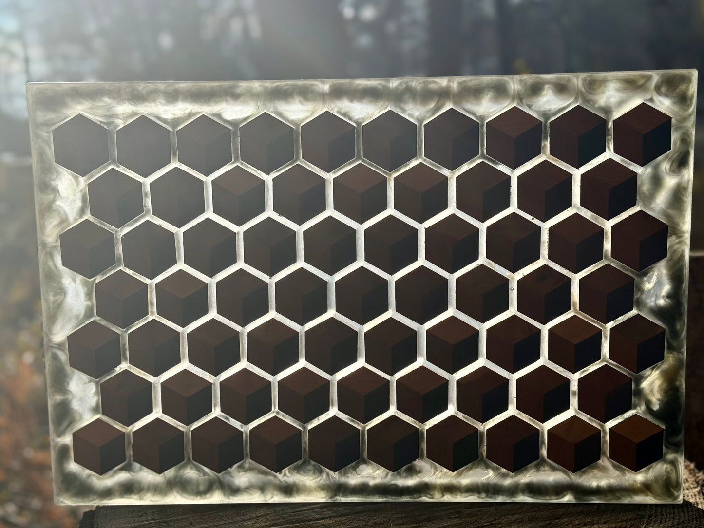 Signature HoneyCubed Cutting Board in Smoky Gold
