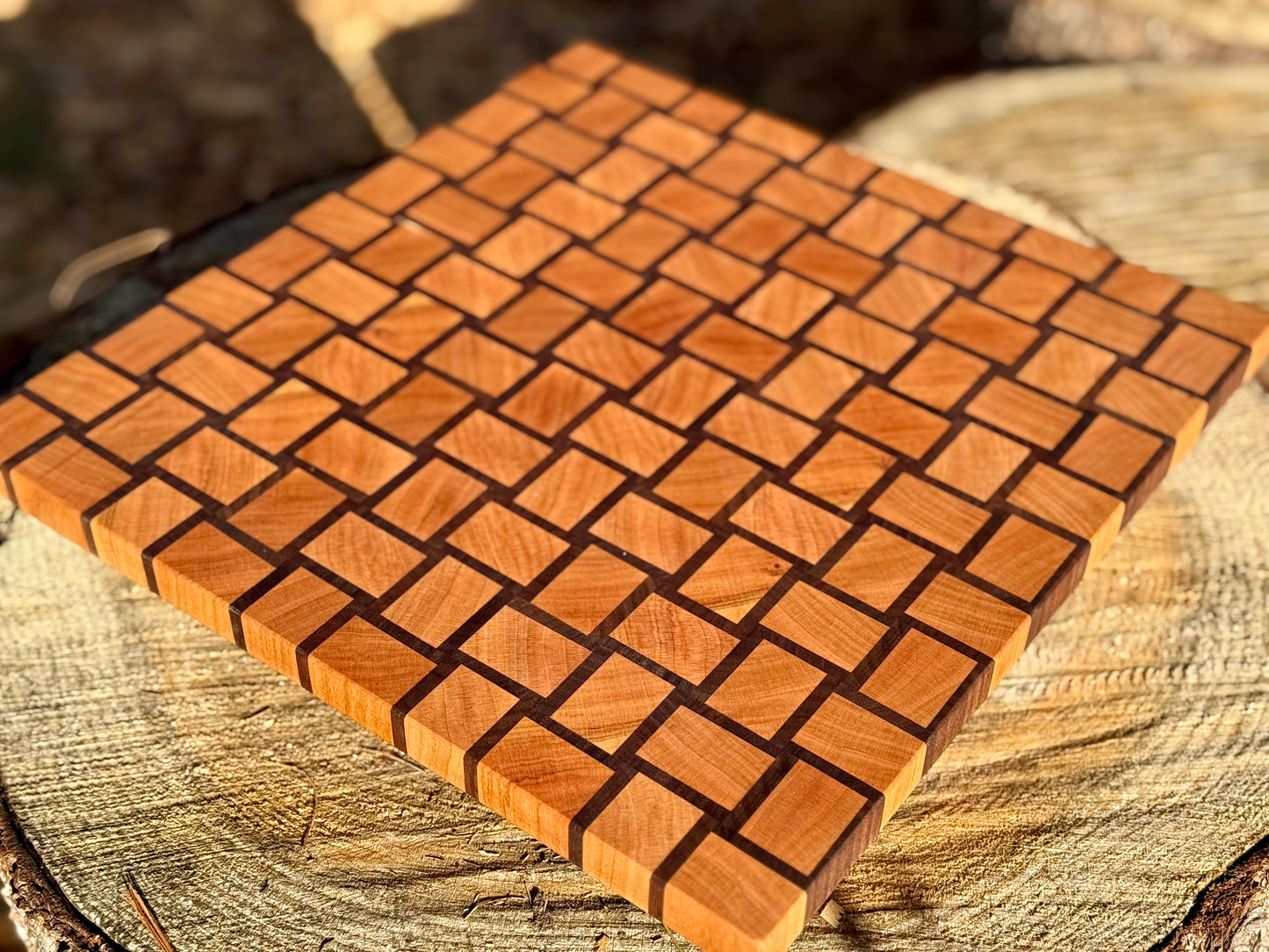 Basket Weave from Cherry and Walnut - 12.5" x 12.5" x 1.33"