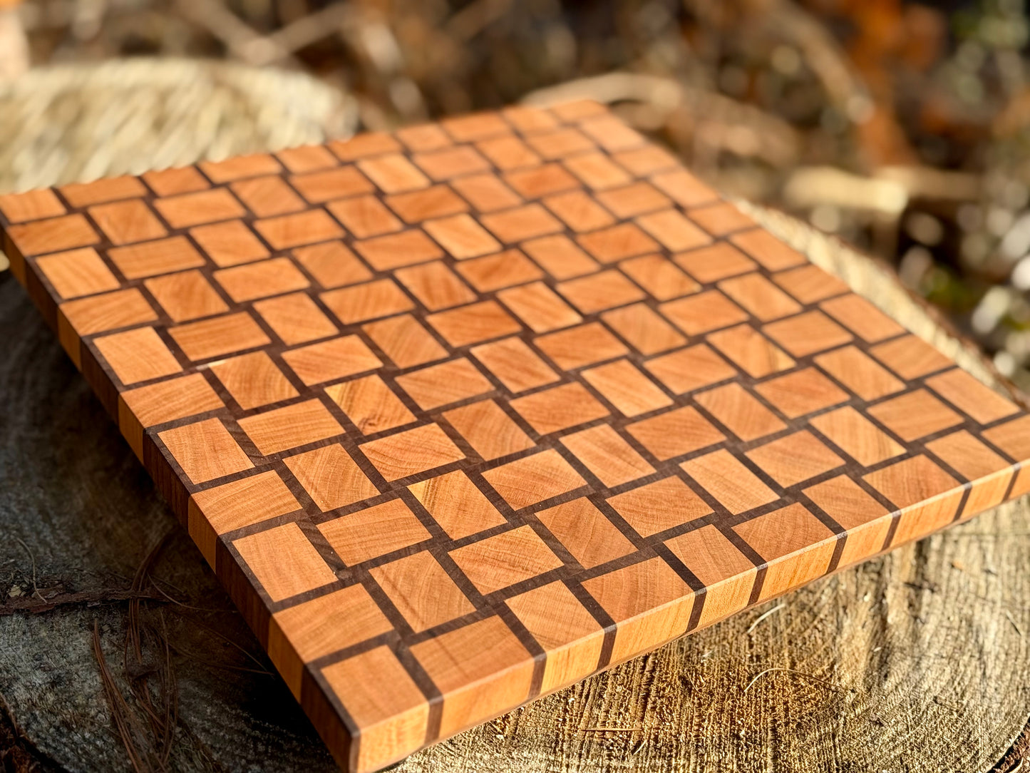 Basket Weave from Cherry and Walnut - 12.5" x 12.5" x 1.33"