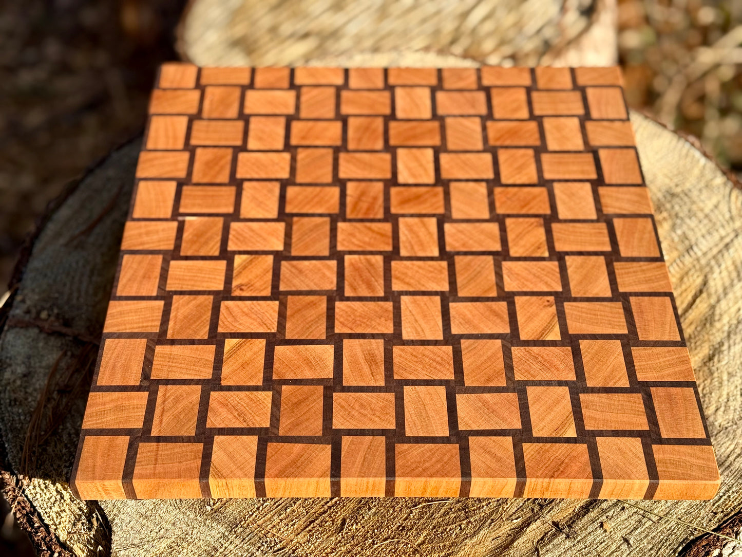 Basket Weave from Cherry and Walnut - 12.5" x 12.5" x 1.33"