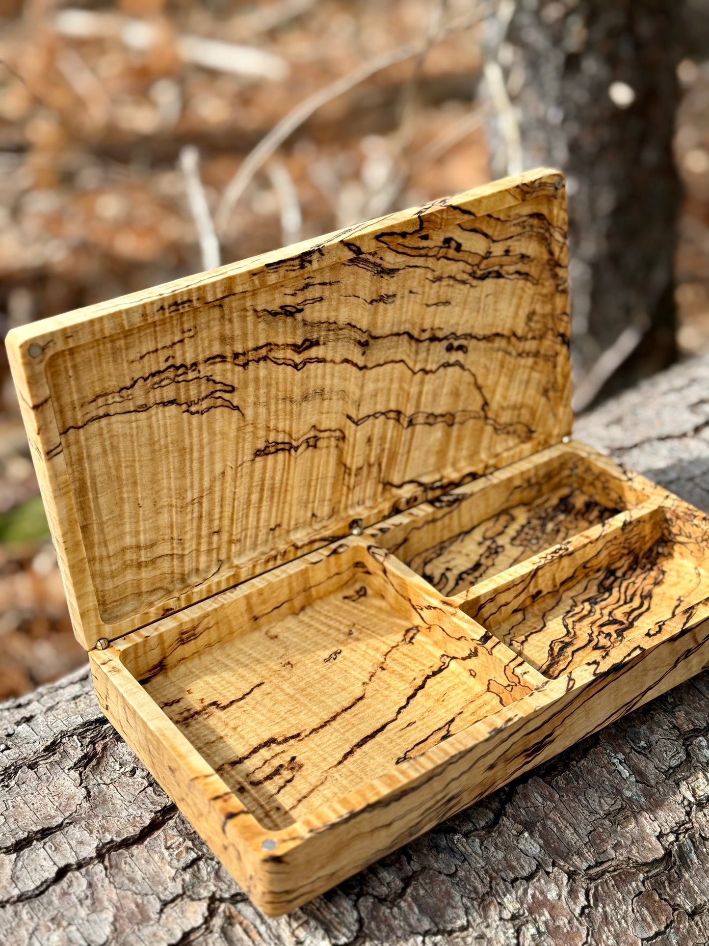 Spalted Curly Maple Keepsake Box | Handmade Jewelry Box