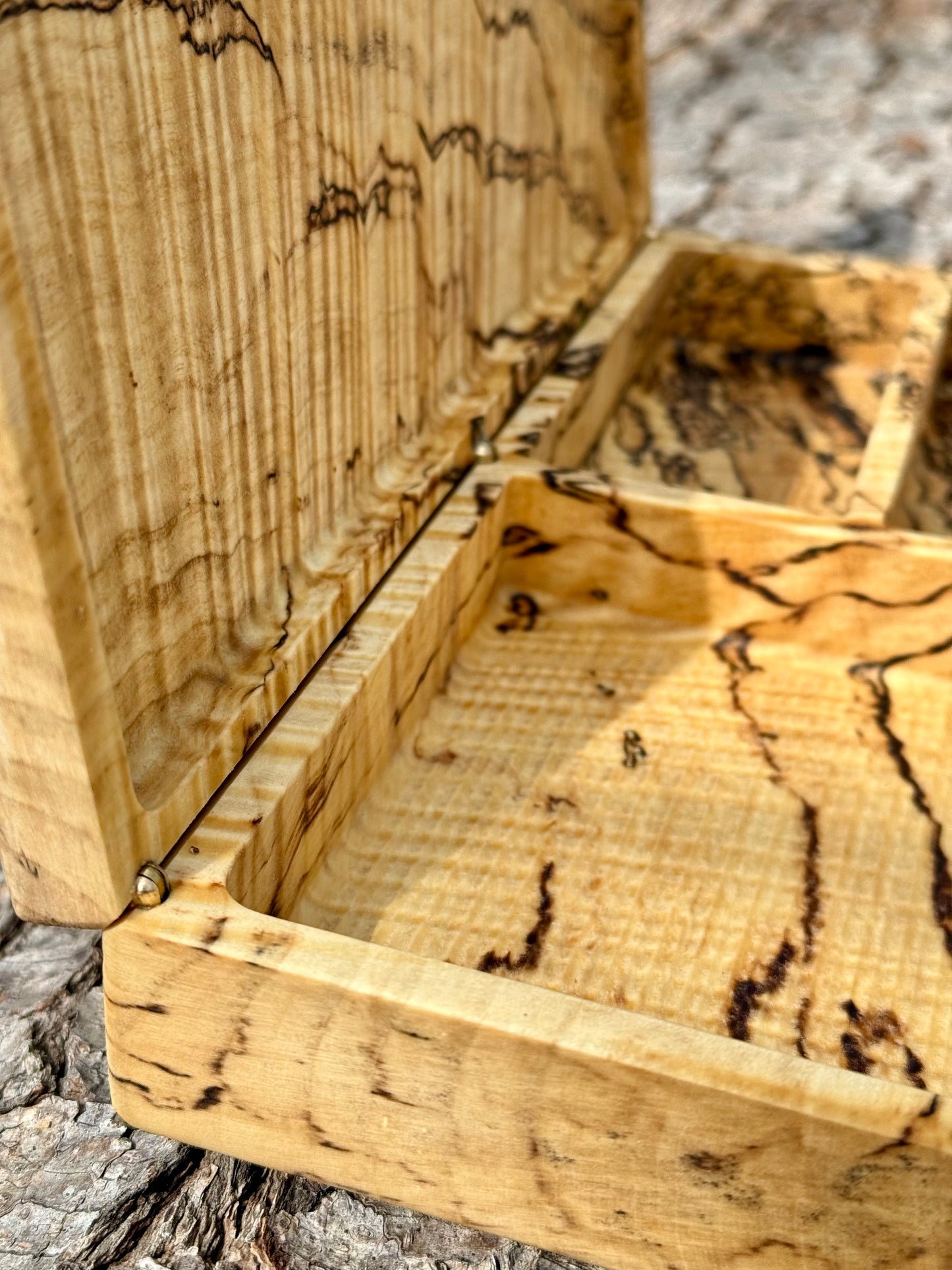 Spalted Curly Maple Keepsake Box | Handmade Jewelry Box