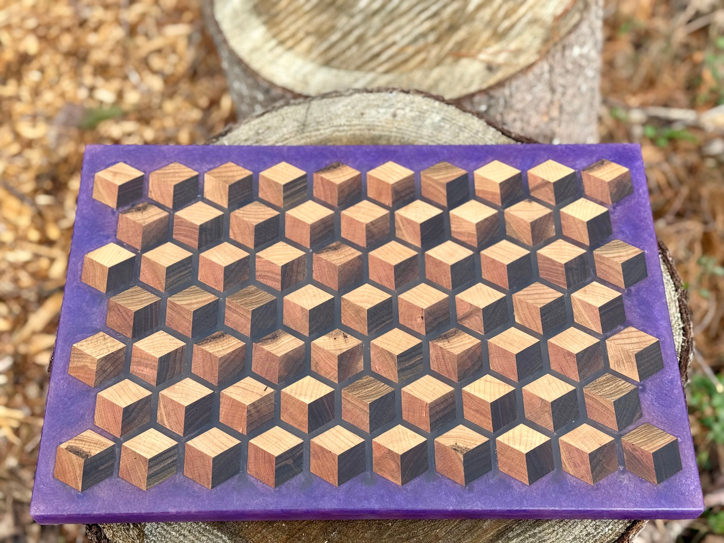 Signature HoneyCubed Cutting Board in Velvet Petals