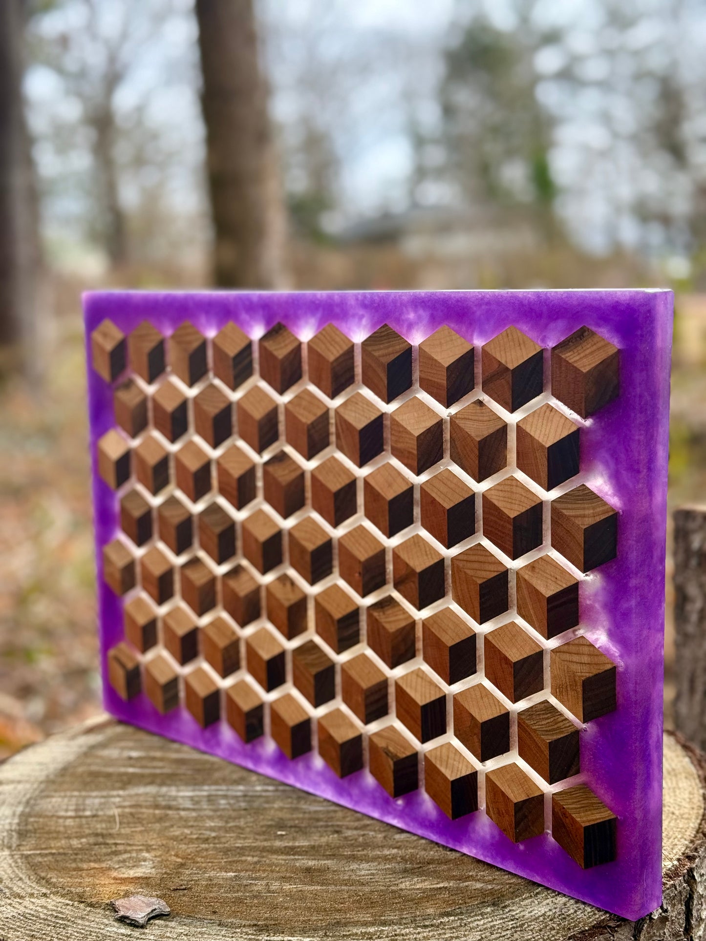 Signature HoneyCubed Cutting Board in Velvet Petals