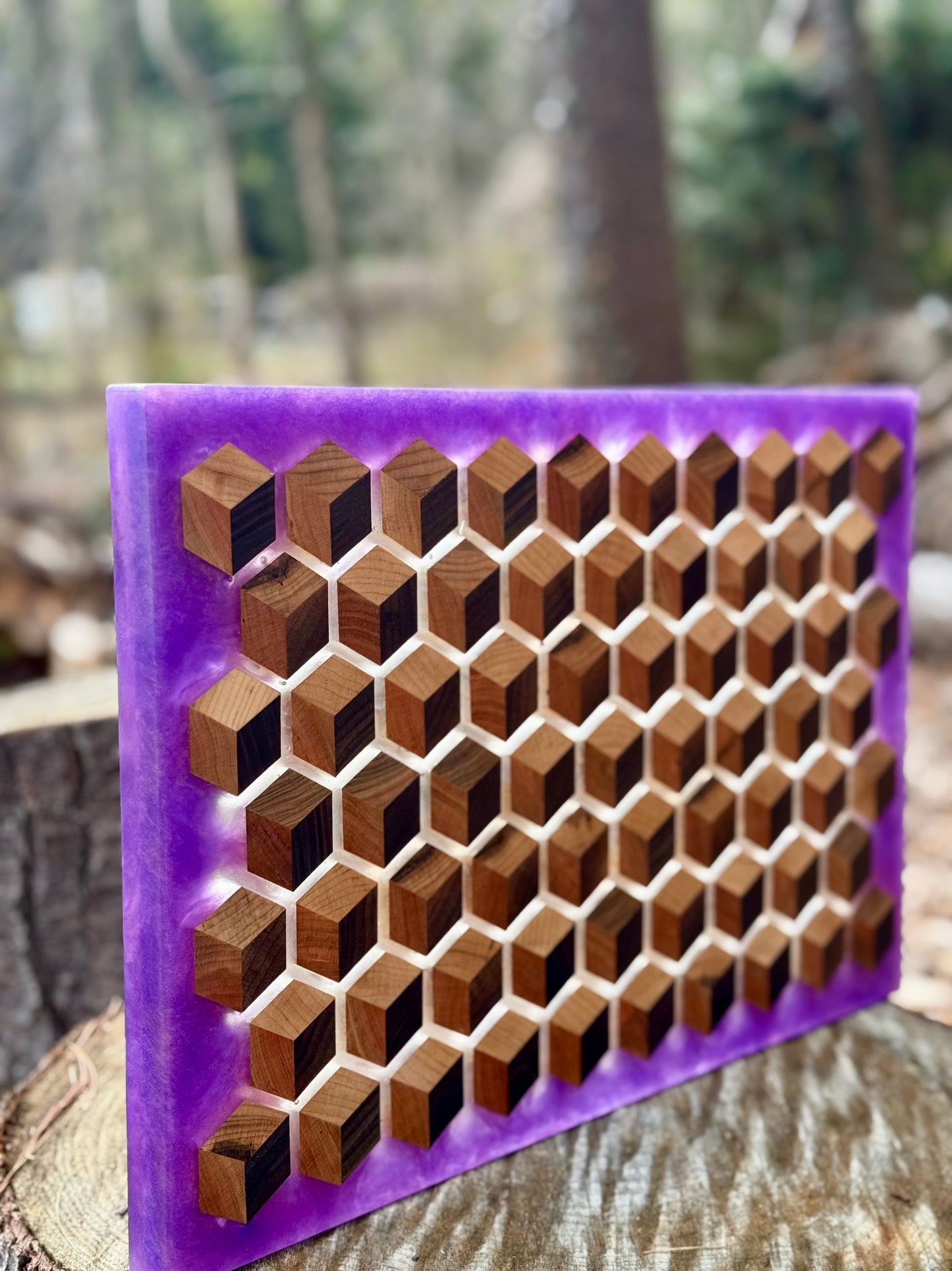 Signature HoneyCubed Cutting Board in Velvet Petals