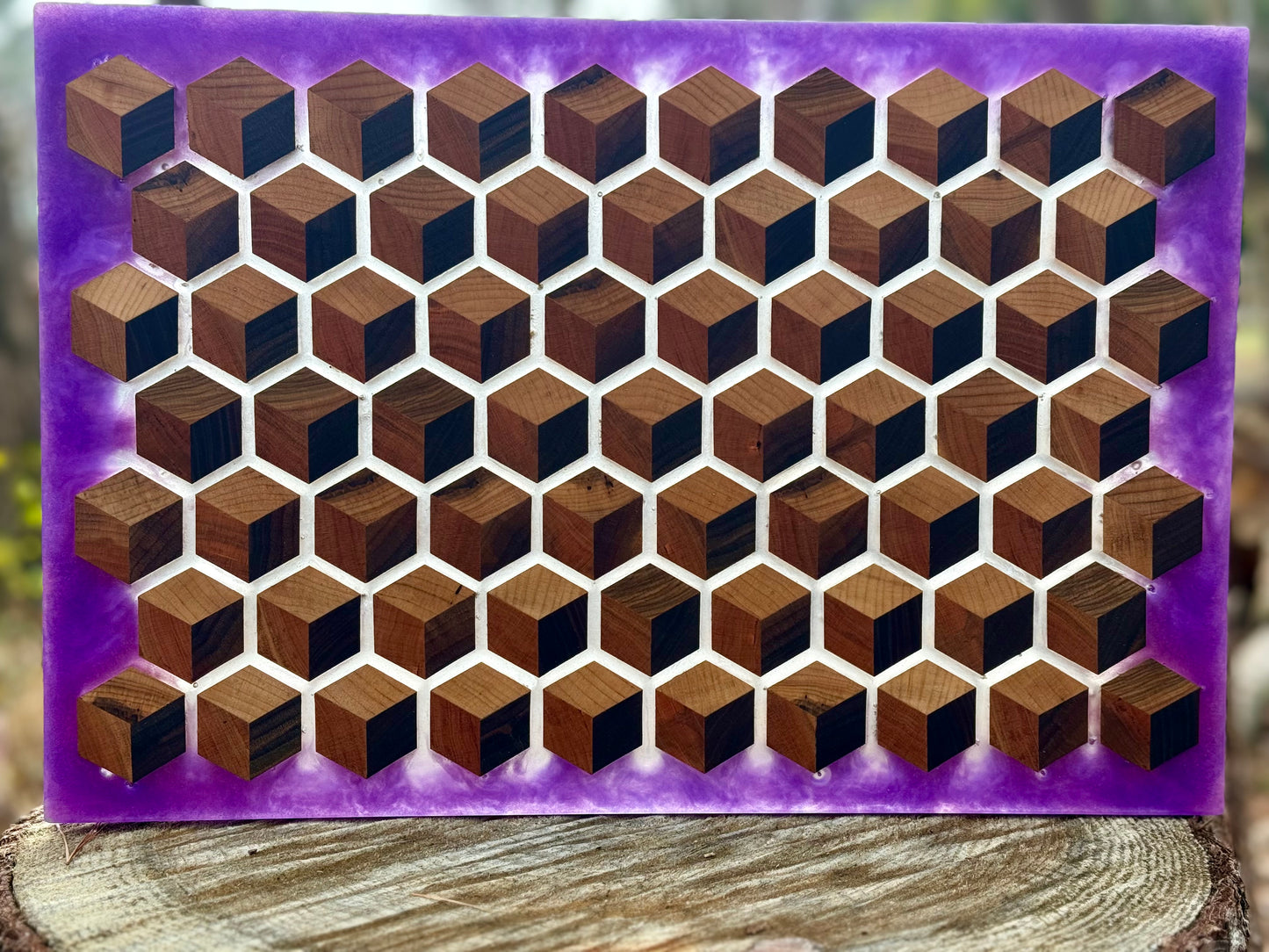 Signature HoneyCubed Cutting Board in Velvet Petals