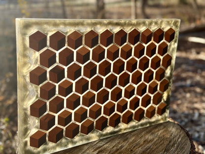 Signature HoneyCubed Cutting Board in Smoky Gold