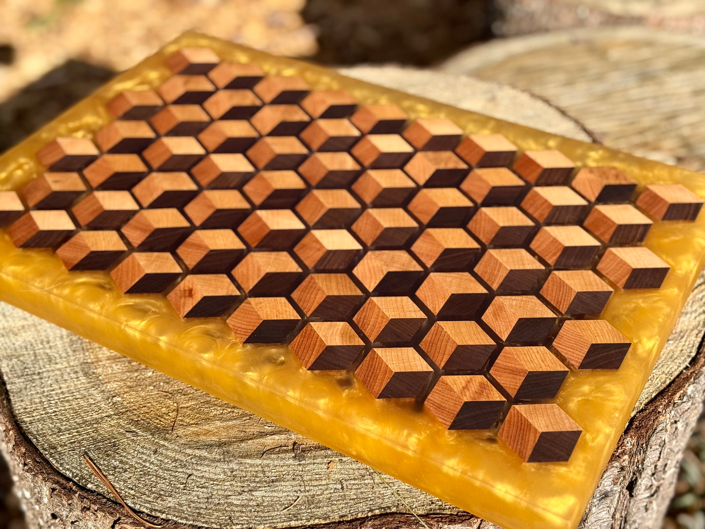 Signature HoneyCubed Cutting Board in Honey