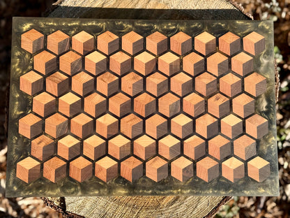 Signature HoneyCubed Cutting Board in Smoky Gold
