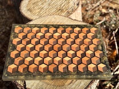 Signature HoneyCubed Cutting Board in Smoky Gold