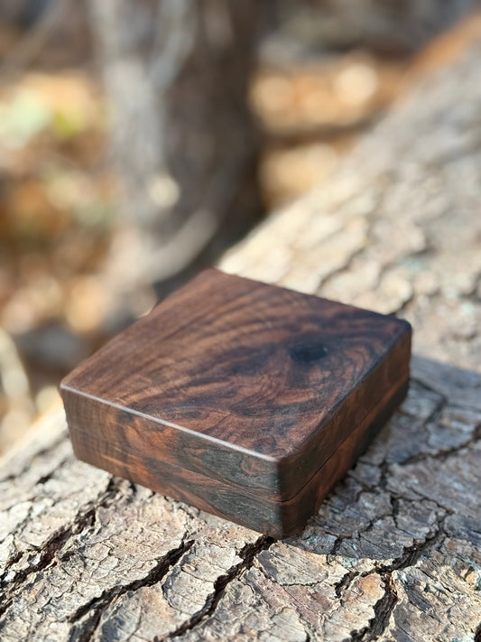 Walnut Jewelry Box 4" x 4"