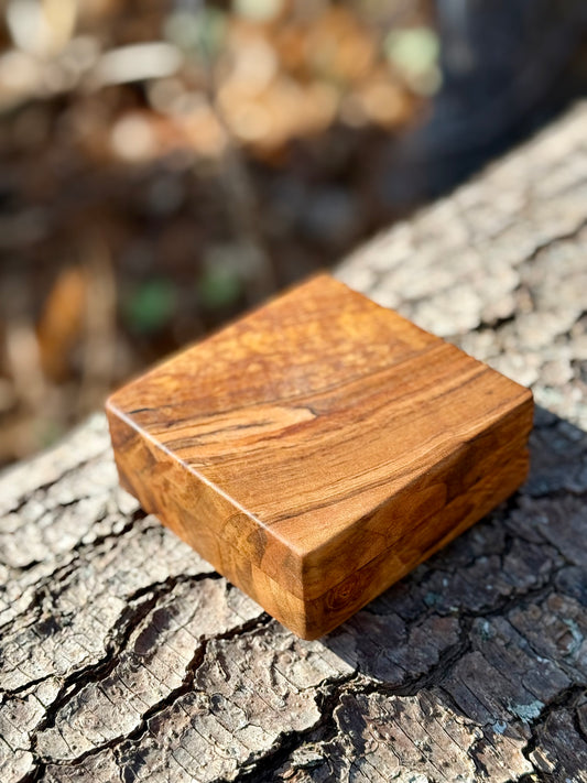 Spalted Tamarind Jewelry Box with Velvet Lining