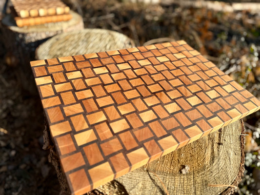 Basket Weave from Cherry and Walnut - 12.5" x 18" x 1.33"
