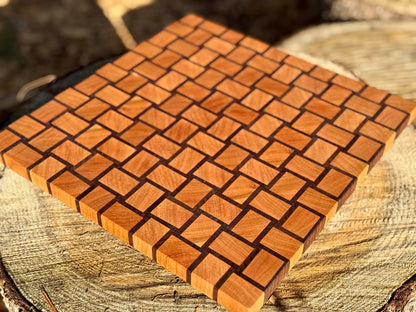 Basket Weave from Cherry and Walnut - 12.5" x 12.5" x 1.33"