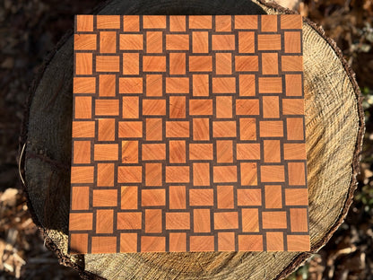 Basket Weave from Cherry and Walnut - 12.5" x 12.5" x 1.33"