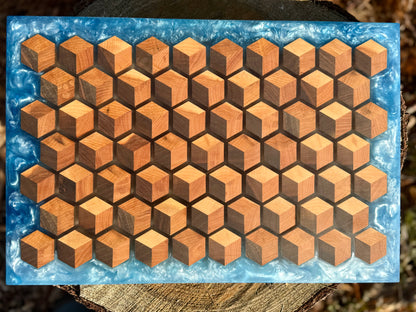 Signature HoneyCubed Cutting Board in Blue Skies