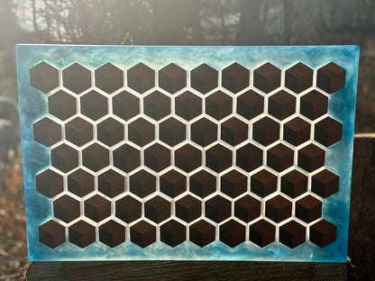 Signature HoneyCubed Cutting Board in Blue Skies