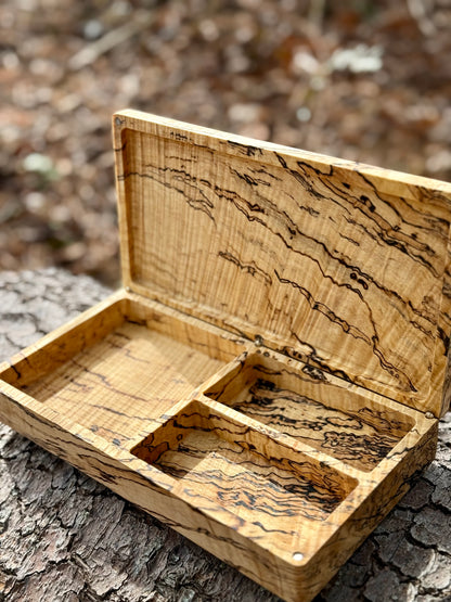 Spalted Curly Maple Keepsake Box | Handmade Jewelry Box