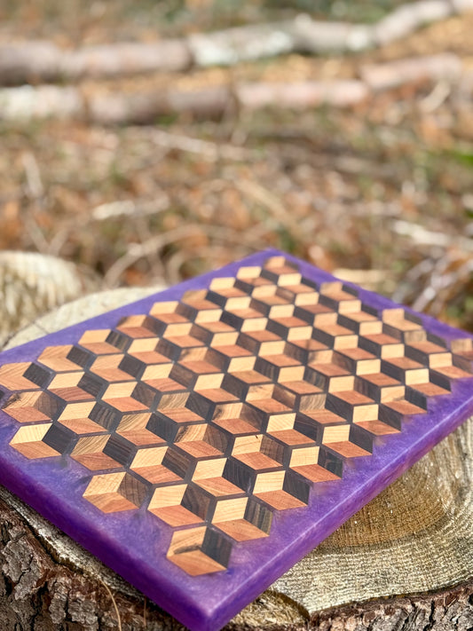 Signature HoneyCubed Cutting Board in Velvet Petals
