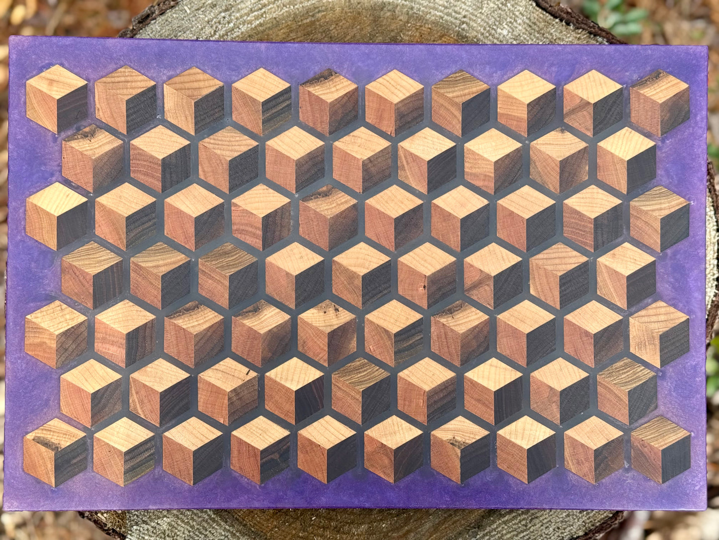 Signature HoneyCubed Cutting Board in Velvet Petals