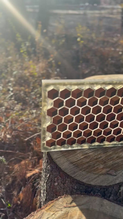 Signature HoneyCubed Cutting Board in Smoky Gold